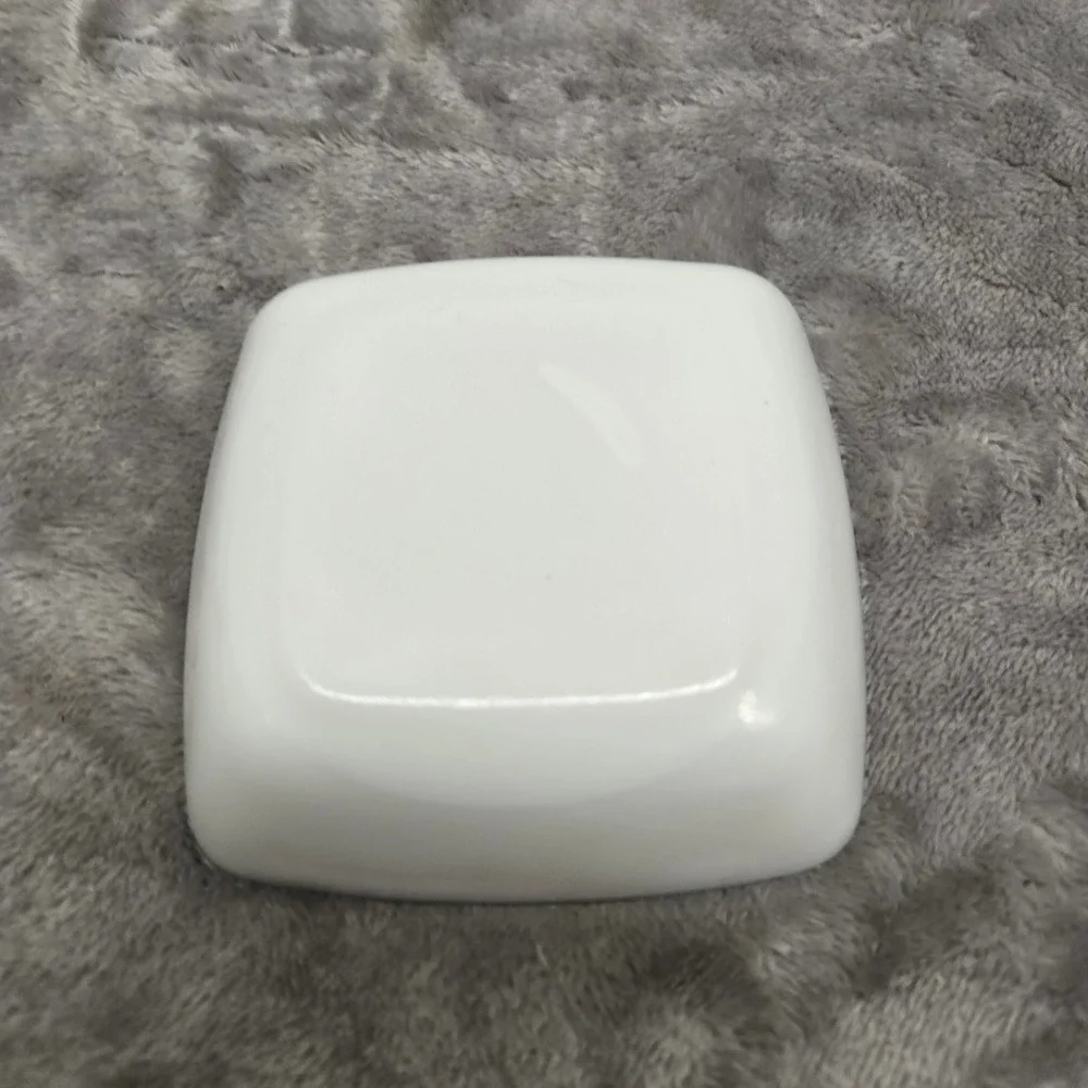 Vintage Hotel Ibis White Ceramic Square Trinket Dish Green Logo Memorabilia